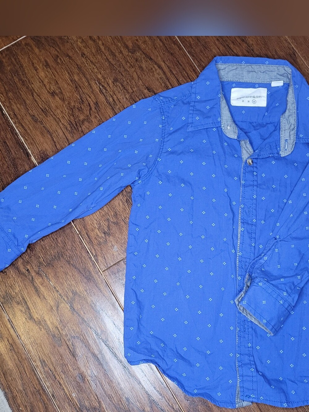 Boy's Blue Paperdenim&cloth Button Up